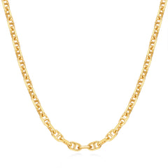 FANCIME "Sunlit Grace" Classic Square Link Sterling Silver Chain Necklace