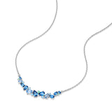 „Wisteria Whisper“ Flower Bar Halskette mit blauem Topas und Silber