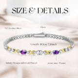 FANCIME „Eternal Duo“ Amethyst-Tennisarmbänder aus Sterlingsilber mit Geburtsstein Februar 