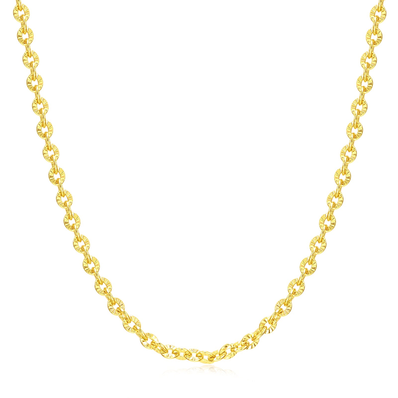 FANCIME "Sunlit Grace" Classic Floral Link Sterling Silver Chain Necklace