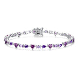 FANCIME „Dawn“ Amethyst-Geburtsstein-Tennisarmband aus Sterlingsilber für Februar