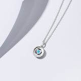 FANCIME „VERLIEBEN“ Paar-Halsketten aus Sterlingsilber mit blauem Zirkon
