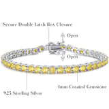 "Renouvellement de l'Esprit" Bracelet Tennis en Argent Sterling Citrine Jaune