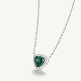 Trinity Essential Silver Necklace in Malachite
