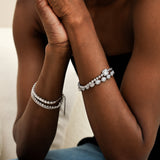FANCIME „Axis“ Tennisarmband aus Sterlingsilber mit Radiant Cut