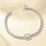 FANCIME „Axis“ Tennisarmband aus Sterlingsilber mit Radiant Cut