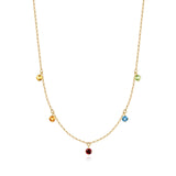 FANCIME „Fünf Wünsche“ Minimalistische Edelsteinkette aus 14-karätigem Massivgold
