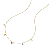 FANCIME „Fünf Wünsche“ Minimalistische Edelsteinkette aus 14-karätigem Massivgold