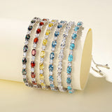 „Glamour Radiance“ – Türkis-Tennisarmband aus Sterlingsilber mit Geburtsstein Dezember und klassischer Bolo-Kette