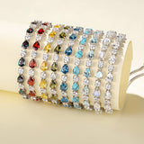 „Glamour Teardrop“ Rubin-Armband aus Sterlingsilber mit Geburtsstein für Juli und klassischer Bolo-Kette