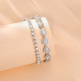 FANCIME „Heartline“ Herzförmiges Tennisarmband aus Sterlingsilber