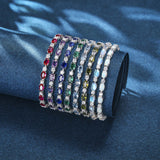 „Glamour Radiance“ – Mondstein-Tennisarmband aus Sterlingsilber mit klassischer Bolo-Kette (Geburtsstein Juni)