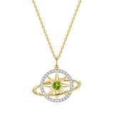 FANCIME „Stellar Promise“ Peridot-Geburtsstein-Halskette aus Sterlingsilber für August