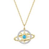 FANCIME „Stellar Promise“ Topas-Geburtsstein-Halskette aus Sterlingsilber für Dezember