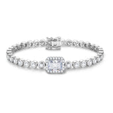 FANCIME „Axis“ Tennisarmband aus Sterlingsilber mit Radiant Cut