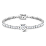 FANCIME „Axis“ Herzförmiger Tennisarmband aus Sterlingsilber