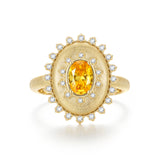 FANCIME „Retro Romance“ Vintage-Ring aus Sterlingsilber mit ovalem Schliff und Geburtsstein für November