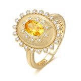 FANCIME „Retro Romance“ Vintage-Ring aus Sterlingsilber mit ovalem Schliff und Geburtsstein für November