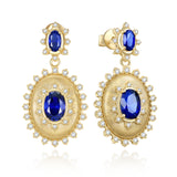 FANCIME „Retro Romance“ Vintage-Ohrringe aus Sterlingsilber mit ovalem Schliff und Geburtsstein September