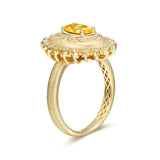 FANCIME „Retro Romance“ Vintage-Ring aus Sterlingsilber mit ovalem Schliff und Geburtsstein für November