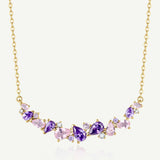 „Wisteria Whisper“ Flower Bar Halskette aus rosa Turmalin und Silber