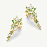 „Wisteria Whisper“ Flower Bar Peridot Silberohrringe