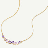 „Wisteria Whisper“ Flower Bar Halskette aus rosa Turmalin und Silber