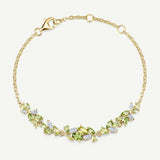 „Wisteria Whisper“ Flower Bar Peridot Silberarmband