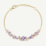 „Wisteria Whisper“ Flower Bar Armband aus rosa Turmalin und Silber