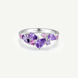 „Wisteria Whisper“ Blumenring aus Amethyst und Silber
