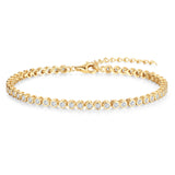 FANCIME "Orbit" Klassisches Tennisarmband aus Sterlingsilber mit Lünette und verstellbarer Kette