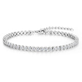 FANCIME "Orbit" Klassisches Tennisarmband aus Sterlingsilber mit Lünette und verstellbarer Kette
