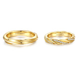 FANCIME "Love Blending" Couples Promise Sterling Silver Rings