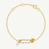 Rose Pin Pearl Silver Bracelet