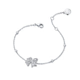 FANCIME „Blooming Bow“ Schmetterlings- und Blumenschleifen-Armband aus Sterlingsilber