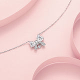 FANCIME „Crystal Bow“ Schmetterlingsschleifen-Halskette aus Sterlingsilber