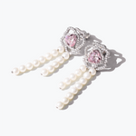 FANCI ME "Rose Amour" Sterling Silver Pearl Threader Earrings Main