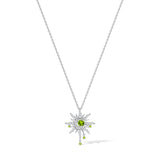 FANCIME "Soluna Nexus" Peridot August Birthstone Sterling Silver Necklace