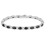 "Glamour Radiance" Bracelet en argent sterling avec onyx noir taillé fantaisie