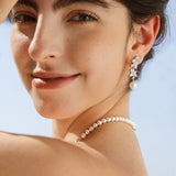 Wisteria Bloom Drop Pearl Silver Earrings