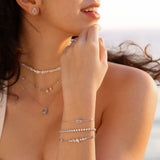 Bracelet en Argent avec Pierre de Naissance Ocean Eye en Aigue-Marine