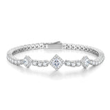 FANCIME „Square Sparkle“ April Geburtsstein-Tennisarmbänder aus Sterlingsilber 