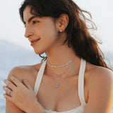 Ohrringe Ocean Eye Geburtsstein Silber in Aquamarin