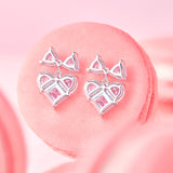 FANCIME „Bow For Princess“ Ohrringe in Rosa Herzform aus Sterlingsilber 