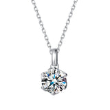 FANCIME „Everbloom“ Anhänger aus 14-karätigem Weißgold mit Moissanit-Geburtsstein und Sterlingsilberkette