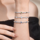 FANCIME „Square Sparkle“ April Geburtsstein-Tennisarmbänder aus Sterlingsilber 