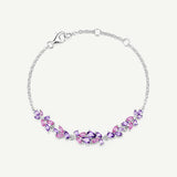Armband „Wisteria Whisper“ aus Amethyst und Silber mit Blumenmuster