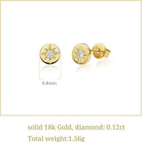 FANCIME Diamond Hope Sternohrstecker aus 18-karätigem Gelbgold