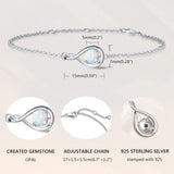 Armband aus Sterlingsilber mit dem Geburtsstein Opal und dem Unendlichkeitssymbol „Unendliche Umarmung“ für Oktober