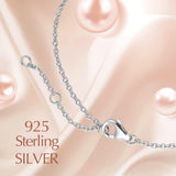"Infinite Embrace" Geburtsstein Juni Weiße Perle Unendlichkeits-Symbol Anhänger Halskette aus Sterlingsilber - Silber